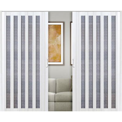 豪华型折叠门SY-004（白櫸+银方格）